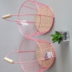 Basket color Pink 2 pzs for towels, toys organizer hair brush  anything New